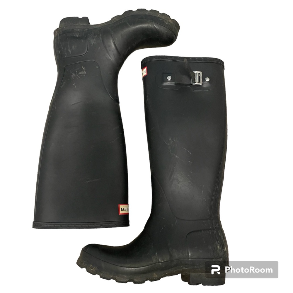 Hunter Womens Tall Boots Matte Black Size 6 Rain Outdoor Knee High Waterproof
